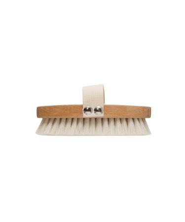 Creative Co-Op Beech Wood Bath Elastic Band & Metal Rivets Brush  Brown
