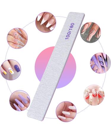 Sularpek 12 PCS Professional Nail Files Buffers | Double Sided 100/180 Grit Emery Boards | Washable Nail Files for Acrylic Nails - Buy Online on SooperMarket.com