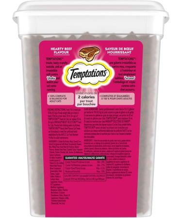 TEMPTATIONS Adult Cat Treats Hearty Beef Flavour 454g Tub Cat Treats Beef 454 g (Pack of 1) - Buy Online on SooperMarket.com