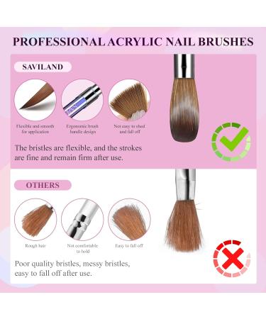 Saviland Acrylic Nail Brush Set - 4 Pcs Multicolored Acrylic & Gel Brushes (Size 10/12/14/16) for Nail Art - Perfect Gift for Women - Buy Online on SooperMarket.com