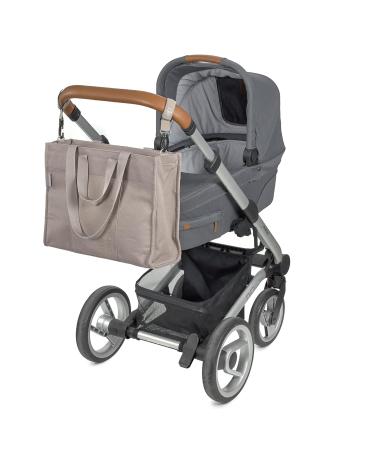 L SSIG Eco-Friendly Baby Changing Bag with Mat & Stroller Attachment - GRE Tote Up Bag in Taupe | Shop Sustainable Baby Gear - Buy Online on SooperMarket.com