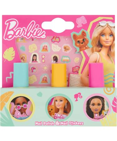 Barbie Children's Nail Varnish & Stickers Gift Set - Non-Toxic - Waterbase Polish - Peelable varnish - Gift - Buy Online on SooperMarket.com