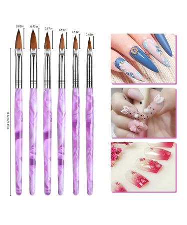 TOROKOM 19 Pcs Nail Art Brushes Set - Acrylic & UV Gel Polish Painting Brushes and Tools (Purple) - Buy Online on SooperMarket.com