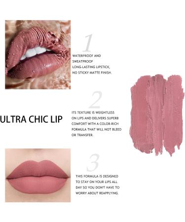 Nude Matte Lipstick - Long Lasting, Waterproof, Non-Stick Cup Lip Gloss for Women | Professional Cosmetics Gift - Buy Online on SooperMarket.com