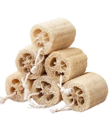 FRTIM Natural Loofah Sponge Shower Organic Luffa Exfoliating Bath Loofa Body Scrubber for Men Women Adults Back Face Skin SPA Care - 6 Pieces A-6pcs