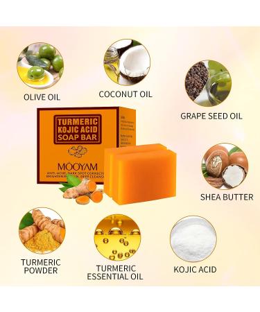 Kojic Acid Turmeric Soap 200g/7OZ - Skin Brightening, Dark Spot Treatment, Acne Face Wash - Buy Online on SooperMarket.com
