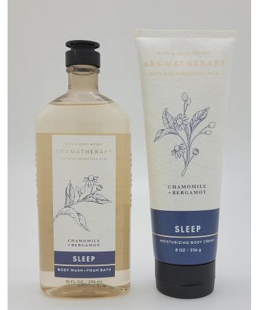 Bath & Body Works Aromatherapy: SLEEP Chamomile + Bergamot Body Wash & Foam Bath + Body Cream Bundle - 2 pc Full Size - Buy Online on SooperMarket.com