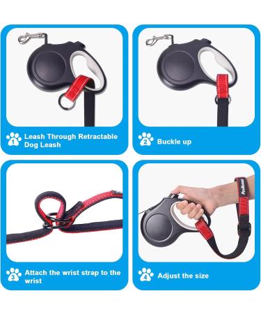 Buy Petbonus Short Dog Leash Reflective Adjustable Padded Handle Safety Bracelet for Roller Leash & Strollers Red - Buy Online on SooperMarket.com