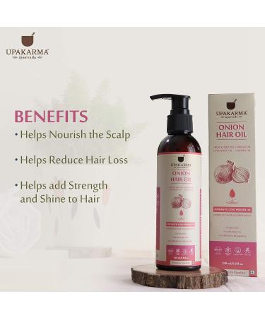 UPAKARMA Onion Black Seed Hair Oil - 6.8 fl oz | With 12 Essential Oils for Hair Growth - Buy Online on SooperMarket.com