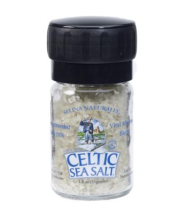 Celtic Sea Salt Light Grey Mini Grinder 1.8 oz - Vital Mineral Blend for Flavor & Health - Buy Online on SooperMarket.com