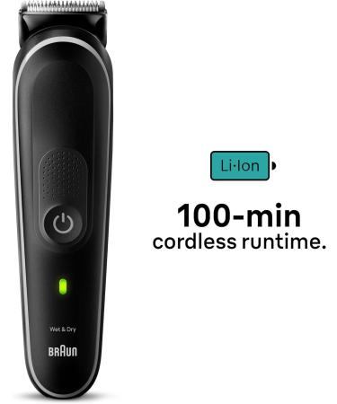 Braun All-In-One Beard Care Bodygroomer Set Beard Trimmer Trimmer/Hair Clipper Men Hair Clippers Waterproof Rechargeable 100 Min. Wireless Run Time Gift Man MGK5410 Black / Grey MGK5410 - Buy Online on SooperMarket.com