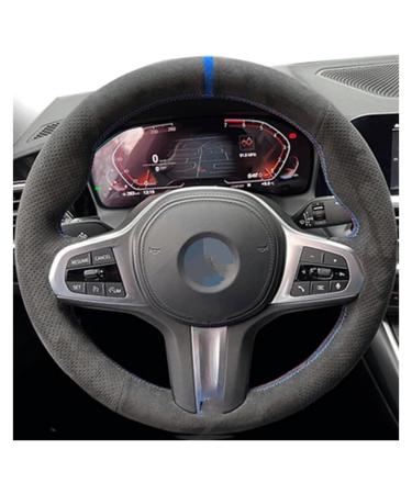 Steering Wheel Cover For M G30 G31 G32 G20 G21 G11 G12 G14 G15 G16 For X3 G01 For X4 G02 For X5 G05 For X7 G07 Car Steering Wheel Leather Cover Wheel Cover Protector (Size : 15)