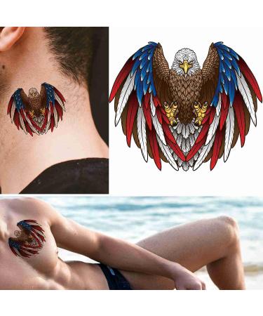 Dopetattoo America Flag 6 Sheets Temporary Tattoos - Eagle and July 4th Independence Day Design for Men and Women - Buy Online on SooperMarket.com