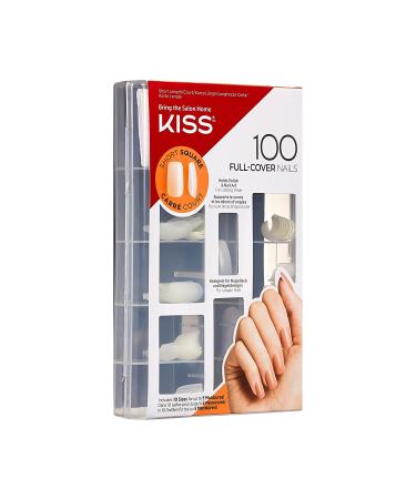 KISS 100 Full Cover Nails Kit Short Square | Short Length Nails Set - Buy Online on SooperMarket.com