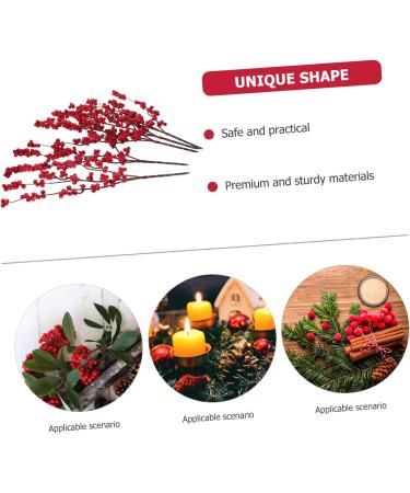 ABOOFAN 15 Pcs Simulation Red Berry Artificial Berries Stems Household Decor Home Decor Artifical Flower Arrangement Faux Berry Stems Plant Vase Fake Berry Stem Christmas Red Berries Iron - Buy Online on SooperMarket.com