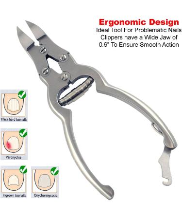 Toenail Clippers for Thick Ingrown Nails - Heavy Duty Surgical Stainless Steel Cutter for Men & Seniors | Krisp Beauty - Buy Online on SooperMarket.com