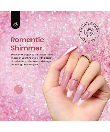 Beetles 6pcs Jelly Glitter Gel Polish Set - Nude Pink Manicure, Soak Off UV LED Cured Shimmer Colors - DIY Nail Art Salon Quality - Buy Online on SooperMarket.com
