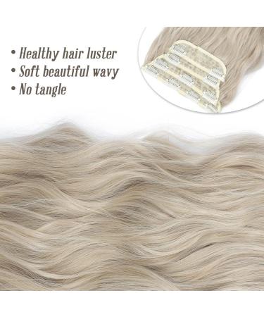 Pearl Blonde Long Wavy Clip in Hair Extensions - 4pcs Synthetic Full Head Hair Pieces for Women - Buy Online on SooperMarket.com