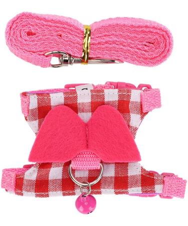 Small Pet Vest Chest Strap Pet Walking Harness and Leash Set Rabbit Squirrel Ferret Hamster Pink Vest Harness(S) - Buy Online on SooperMarket.com