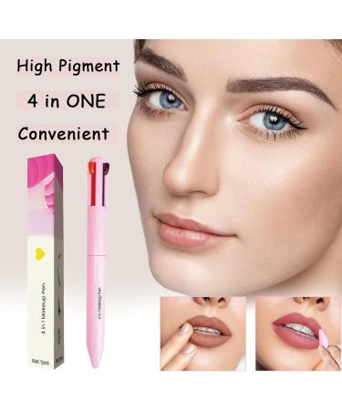 Lip Liner 4-in-1 Makeup Pen: Eyeliner, Highlighter, Eyebrow Pencil, Lip Liner - High Pigment & Portable Makeup Solution - Buy Online on SooperMarket.com