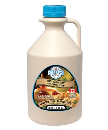 Steeves Maples Sugar Free Syrup - Maple Walnut - 500ml | Keto Friendly 0g Net Carbs 0 Calories per Serving Diabetic Friendly (Maple Walnut 500ml)