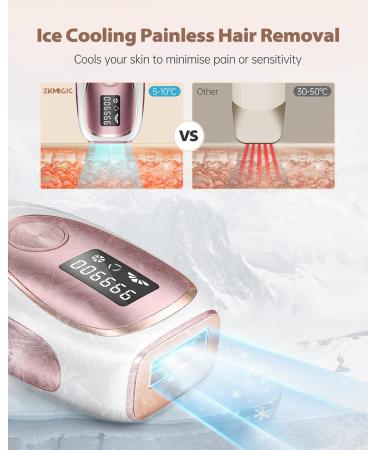 ZKMAGIC IPL Laser Hair Removal Device - Ice Cooling, Painless & Long Lasting with 5 Levels & 999,900 Flashes - Full Body Use (Gold) - Buy Online on SooperMarket.com