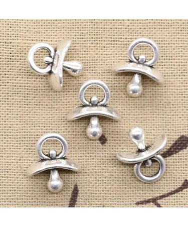 FZSWD 15pcs Charms Baby Pacifier Teether 16X14X8mm Antique Silver Color Pendants Making DIY Handmade Tibetanjewelry