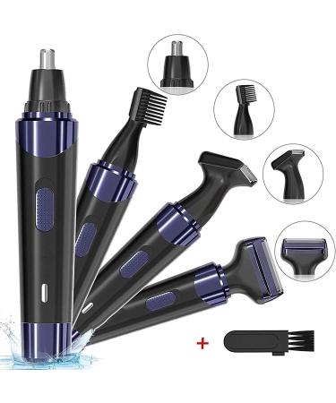 4-in-1 USB Rechargeable Ear & Nose Hair Trimmer for Men - Waterproof Facial & Eyebrow Clipper for Easy Family Use - Buy Online on SooperMarket.com