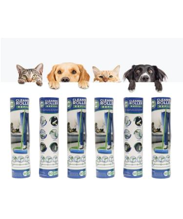 Leo Cleaning Lint Roller 6 pk Refill Total 300 Sheets for Pet's Hair Lint Removal Household Cleaning Great for Dog and Cat Hair Fit for Most Large Lint Rollers, Mega 10 in Wide Rollers 6 Packs