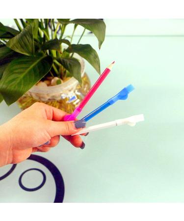 3-Piece Sewing Fabric Pencils Set - Water Soluble Tailor Marking Tools with Brush Cap (White, Blue, Red) - Buy Online on SooperMarket.com