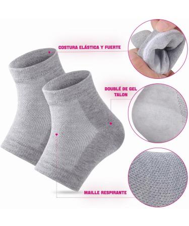 Buy 3 Pairs Moisturizing Gel Heel Socks | Soft Open Toe Socks for Dry Skin Care | International Shipping Available - Buy Online on SooperMarket.com