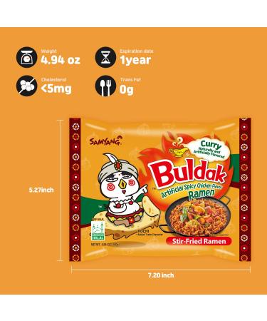 Samyang Hot Chicken Curry Ramen Halal 4.93oz x5 Pack - Spicy Curry Flavor Instant Noodles - Buy Online on SooperMarket.com
