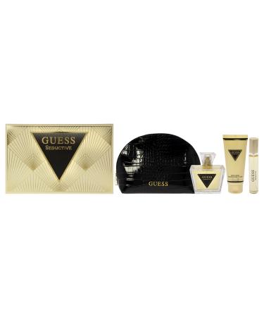 Guess Seductive 2.5oz EDT Spray 0.5oz EDT Spray 3.4oz Body Lotion Pouch Women 4 Pc Gift Set