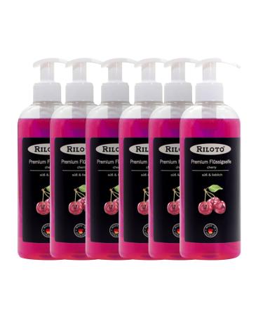 Lorito Premium Liquid soap Cherry 6 x 500 ml liquid hand soap in pumping bags cream soap vegan soap for sensitive skin and allergy