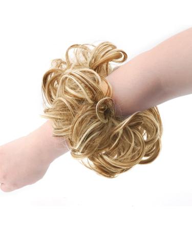 Vlasy Messy Bun Hair Piece Curly Wavy Scrunchies Extension Updo Synthetic Chignon F27/613# 60g - Buy Online on SooperMarket.com