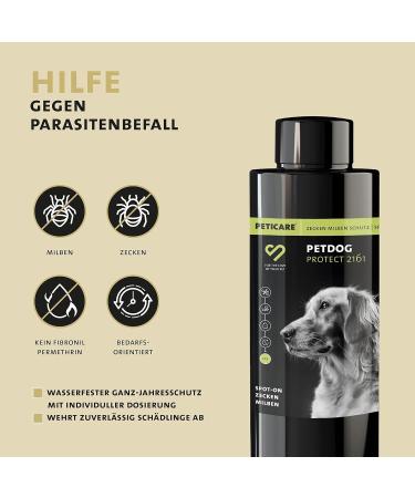 Peticare Tick Protection for Medium Dogs | Plant-Based Spot-On | Waterproof Formula | Protects Against Ticks & Mites | Long-Lasting PRS System - Petdog Protect 2161 (100 ml) - Buy Online on SooperMarket.com