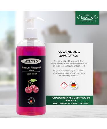 Lorito Premium Liquid Soap Cherry | Vegan Cream Soap 6x500ml | Gentle for Sensitive Skin & Allergy | International Shipping - Buy Online on SooperMarket.com
