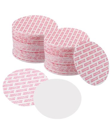 PATIKIL 65mm/2.5inch Foam Lid Liner 100Pcs PS Foam Resistant Tamper Pressure Sensitive Seal for Bottle Cap Liners Seals White Red