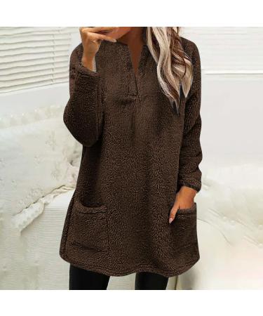 AMhomely Women's Plus Size Double Fleece Hoodie - Cozy V Neck Pullover With Pocket, Soft Winter Lounge Top - Buy Online on SooperMarket.com