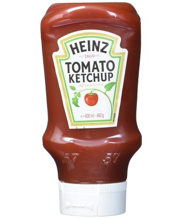 Heinz Tomato Ketchup Classic Tomato Ketchup in upside down bottle 10 x 400 ml 400 ml (pack of 10)