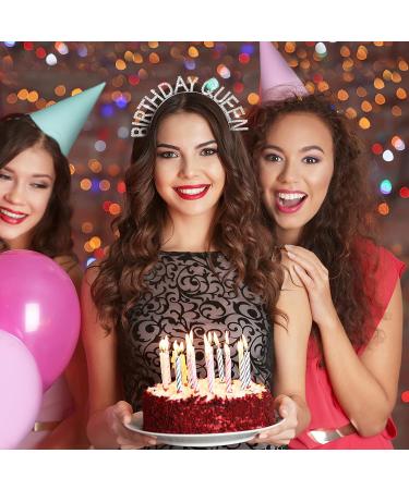 Birthday Queen Headband: Rose-Gold Rhinestone Princess Crown & Sash Set - Perfect Valentine's Day Gift & Party Decoration for Women & Girls - Buy Online on SooperMarket.com