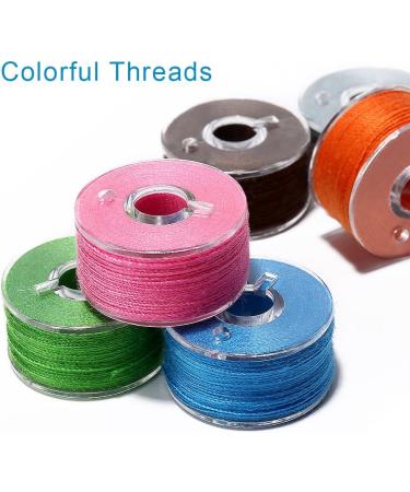 BetyBedy 36Pcs Bobbins and Sewing Threads with Bobbin Case - Pre-Wound Bobbins Set for Multiple Sewing Machines - Standard Size, Assorted Colors - Plastic - Buy Online on SooperMarket.com