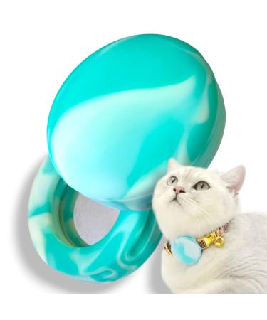 moosh Silicone Airtag Holder for Dogs and Cats | Perfect for Pet Trackers | Safe & Stylish Ice Cream Color