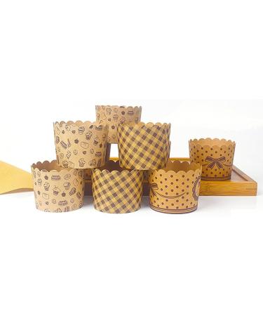 50Pcs Muffin Cup No Odor Food Grade Pulp High Temperature Resistance Cake Kitchen Supplies Cake Liner - Buy Online on SooperMarket.com