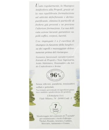 L'Erbolario Anti-Dandruff Shampoo with Propolis for Oily & Dry Dandruff - 200ml | Best eCommerce Deals - Buy Online on SooperMarket.com