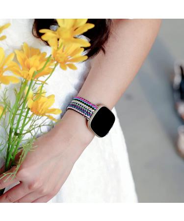 Witzon Adjustable Fabric Nylon Bands for Fitbit Sense/Versa 3 - Colorful Elastic Replacement Wristband for Men and Women - Buy Online on SooperMarket.com