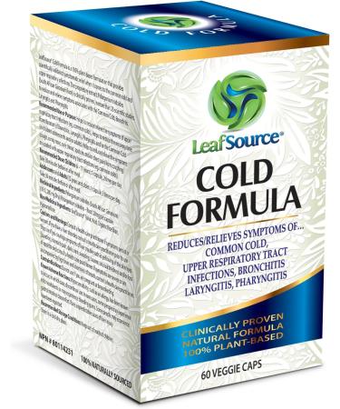 Leafsource Cold Formula Capsules Naturally Reduces Duration & Relieve Cold Symptoms Flu Upper Respiratory Tract Infections Bronchitis Sore Throat and Laryngitis Plant-Based Ingredient Vegan Immune Modulator NPN 80114231 (60 Counts) 60 count (Pack of 1) - Buy Online on SooperMarket.com