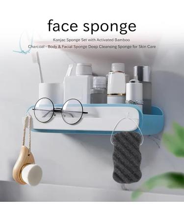 Konjac Sponge Set with Activated Bamboo Charcoal - Body & Facial Sponge Deep Cleansing Sponge for Care - Buy Online on SooperMarket.com