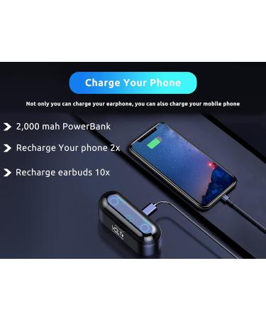 VOLT PLUS TECH Wireless Bluetooth Earbuds for Samsung Galaxy - Black F9 TWS, IPX7 Waterproof, 2000mAh Case - Buy Online on SooperMarket.com