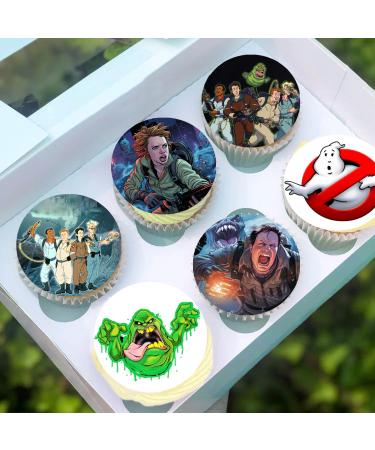 Pre-Cut Ghostbusters 2A Edible Stand up Wafer Paper Cupcake Toppers Cake Decorations Birthday Party (12)